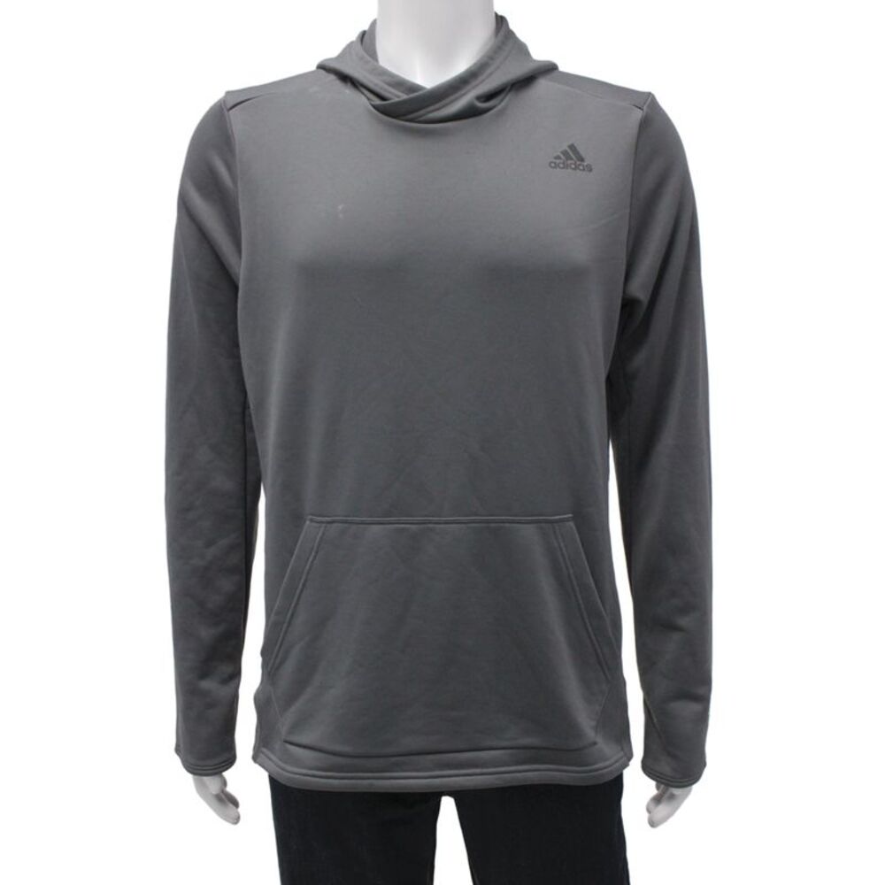 Adidas Mens Gray High Neck Pullover Hoodie Athleisure Size M